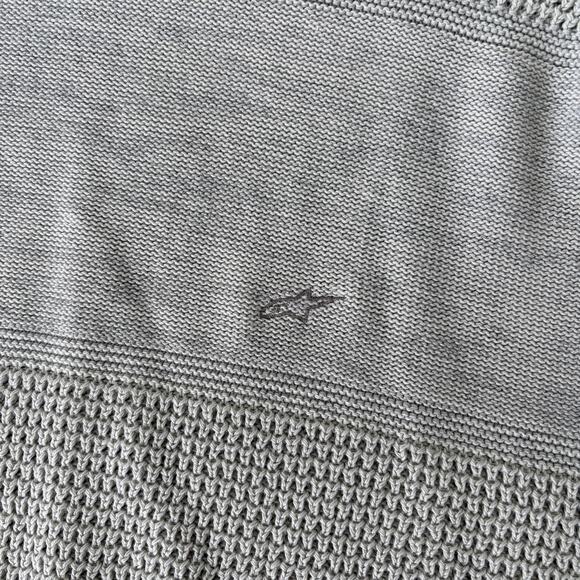 Alpinestars Slim Knit Sweater M Gray Textured Crewneck Made in Italy Moto Casual - Picture 4 of 6